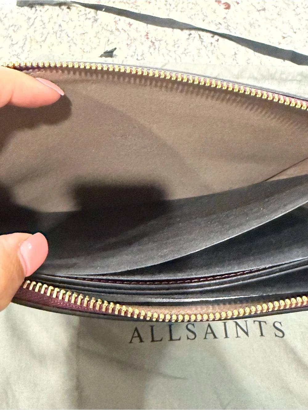 All Saints Denbigh Wallet in Burnt Sienna Red - New - Picture 6 of 15